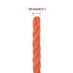 Vidaxl Pracovní lano oranžové 10 mm 50 m polypropylen