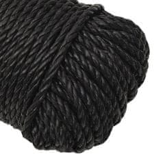 Vidaxl Pracovní lano černé 6 mm 50 m polypropylen