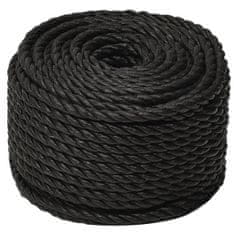 Greatstore Pracovní lano černé 24 mm 100 m polypropylen