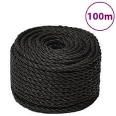 Greatstore Pracovní lano černé 16 mm 100 m polypropylen