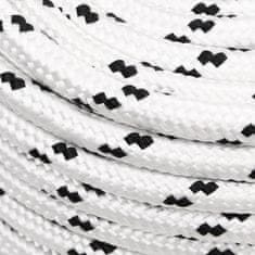 Vidaxl Splétané lodní lano bílé 12 mm x 25 m polyester