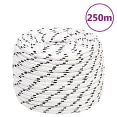 Vidaxl Splétané lodní lano bílé 14 mm x 250 m polyester