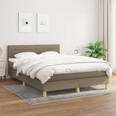 Greatstore Box spring postel s matrací taupe 140x200 cm textil