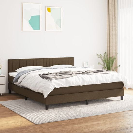 Vidaxl Box spring postel s matrací tmavě hnědá 160x200 cm textil