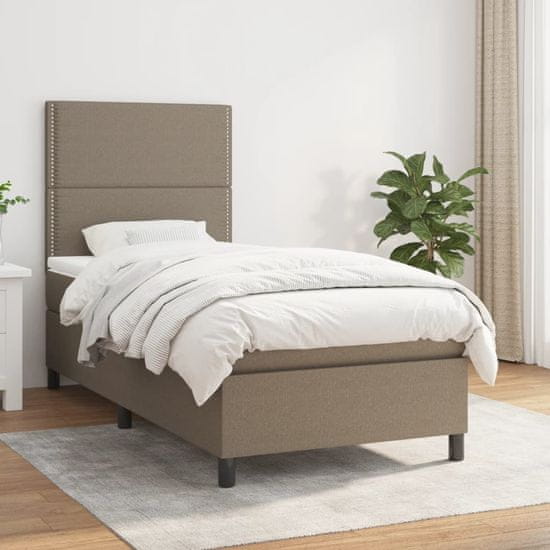 Greatstore Box spring postel s matrací taupe 80x200 cm textil