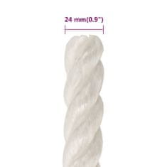 Greatstore Pracovní lano bílé 24 mm 100 m polypropylen