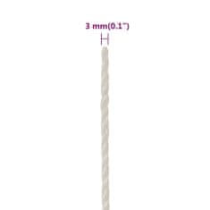 Vidaxl Pracovní lano bílé 3 mm 100 m polypropylen
