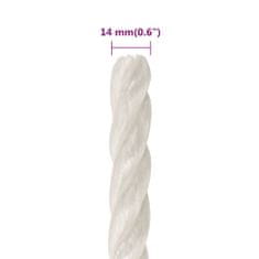 Greatstore Pracovní lano bílá 14 mm 250 m polypropylen