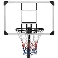 Vidaxl Basketbalový koš s průhlednou deskou 235–301 cm polykarbonát