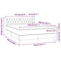 Petromila Box spring postel s matrací krémová 140x200 cm textil