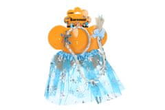 karneval - princezna modrá sukýnka s čelenkou