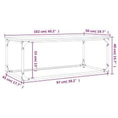 Greatstore Konferenční stolek hnědý dub 102 x 50 x 40 cm kompozit a železo