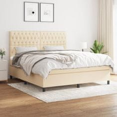 Petromila Box spring postel s matrací krémová 180x200 cm textil