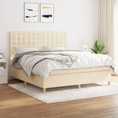 shumee Box spring postel s matrací krémová 180x200 cm textil