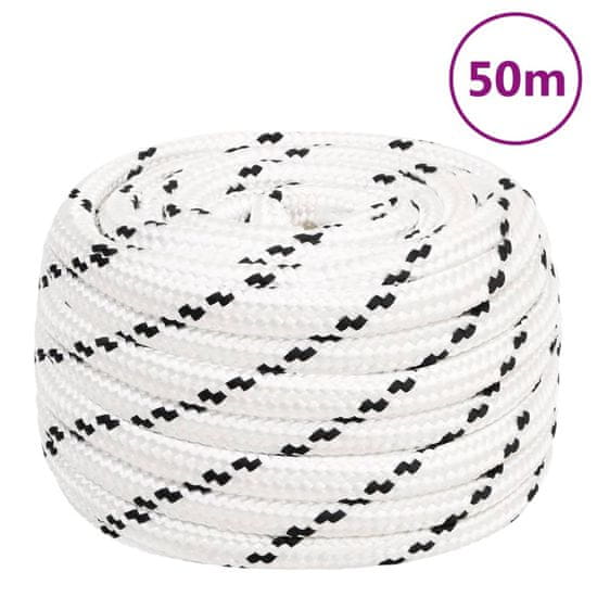 Vidaxl Pracovní lano bílé 18 mm 50 m polyester