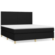 Petromila Box spring postel s matrací černá 160x200 cm textil
