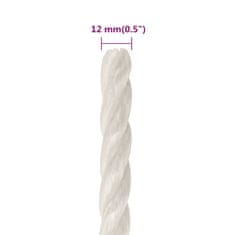 Greatstore Pracovní lano bílá 12 mm 50 m polypropylen