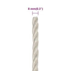 Greatstore Pracovní lano bílá 8 mm 500 m polypropylen