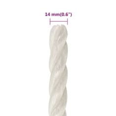 Greatstore Pracovní lano bílá 14 mm 50 m polypropylen