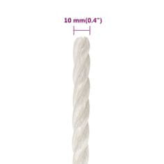 Greatstore Pracovní lano bílé 10 mm 100 m polypropylen