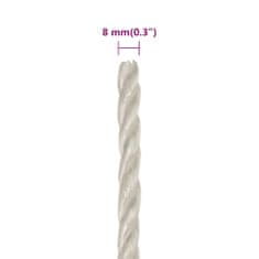 Greatstore Pracovní lano bílá 8 mm 25 m polypropylen