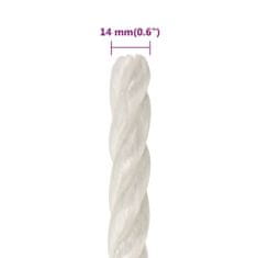 Greatstore Pracovní lano bílé 14 mm 100 m polypropylen