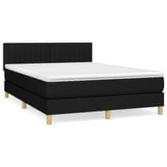 Petromila Box spring postel s matrací černá 140x200 cm textil