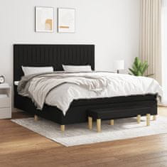 Petromila Box spring postel s matrací černá 180x200 cm textil
