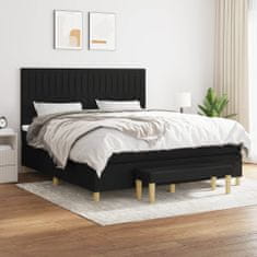 Petromila Box spring postel s matrací černá 160x200 cm textil