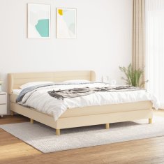 shumee Box spring postel s matrací krémová 160x200 cm textil