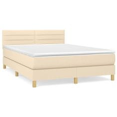 Petromila Box spring postel s matrací krémová 140x200 cm textil