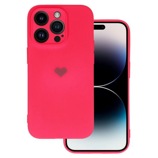 Vennus  Silikonové pouzdro se srdcem pro Iphone 14 Pro design 1 fuchsiová