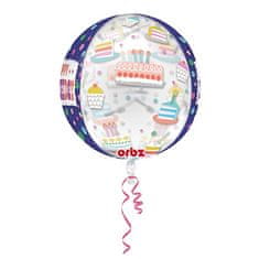 Amscan Fóliový balónek orbz Happy Birthday Cupcake 40cm