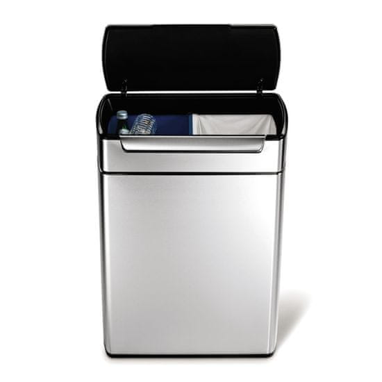 Simplehuman  48L TOUCH-BAR RECYCLER odpadkový koš - FPP / simplehuman steel