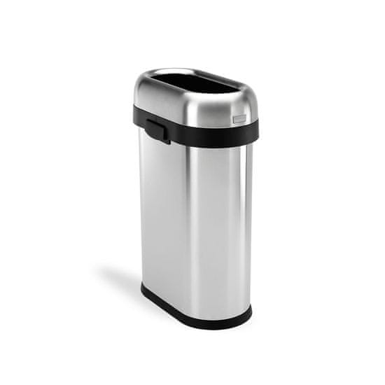 Simplehuman 50L OTEVŘENÝ SLIM odpadkový koš - kartáčovaná ocel / simplehuman