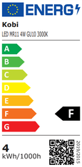 Kobi HALOGEN MR11 GU10 4W = 30W 3000K LED žárovka