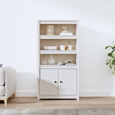 Greatstore Skříň highboard bílá 80 x 35 x 154 cm masivní borové dřevo