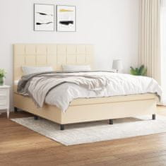 Petromila Box spring postel s matrací krémová 160x200 cm textil