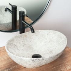 BPS-koupelny Keramické umyvadlo na desku REA SOFIA STONE šedé mramor