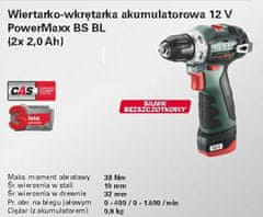 Metabo Vrtačka/šroubovák 12V 38Nm 2X2,0Ah Bs Bl 12