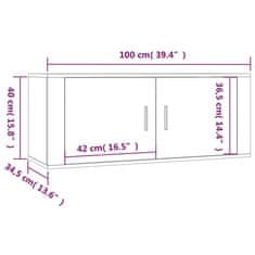 Vidaxl Nástěnná TV skříňka hnědý dub 100 x 34,5 x 40 cm