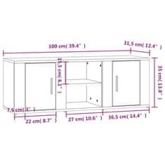 Vidaxl TV skříňka šedá sonoma 100x31,5x35 cm kompozitní dřevo