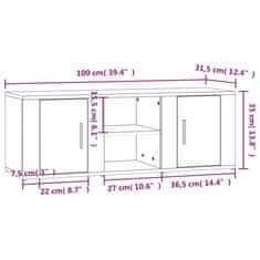 Vidaxl TV skříňka bílá vysoký lesk 100x31,5x35 cm kompozitní dřevo