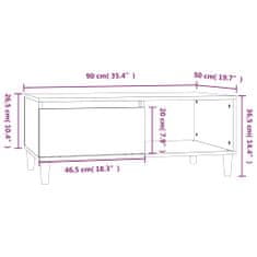 Greatstore Konferenční stolek kouřový dub 90x50x36,5 cm kompozitní dřevo