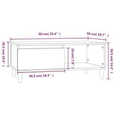 Vidaxl Konferenční stolek šedý sonoma 90x50x36,5 cm kompozitní dřevo