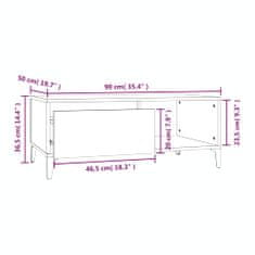 Greatstore Konferenční stolek kouřový dub 90x50x36,5 cm kompozitní dřevo