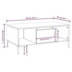 Vidaxl Konferenční stolek bílý s leskem 90x50x36,5 cm kompozitní dřevo