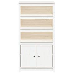 Greatstore Skříň highboard bílá 80 x 35 x 154 cm masivní borové dřevo