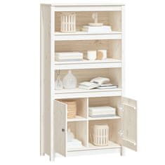 Greatstore Skříň highboard bílá 80 x 35 x 154 cm masivní borové dřevo