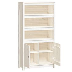 Greatstore Skříň highboard bílá 80 x 35 x 154 cm masivní borové dřevo